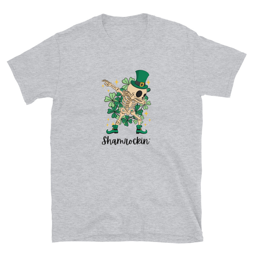 Shamrockin Skeleton St Patrick's Shorts-Sleeve Unisex T-Shirt