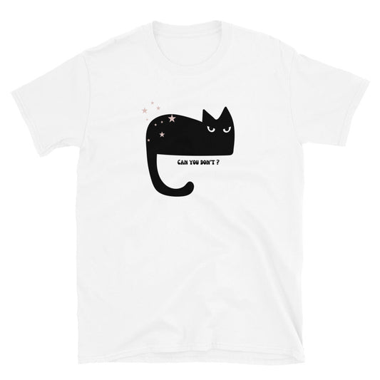 Schwarz Cat Lustige Kurzärmel Unisex T-Shirt