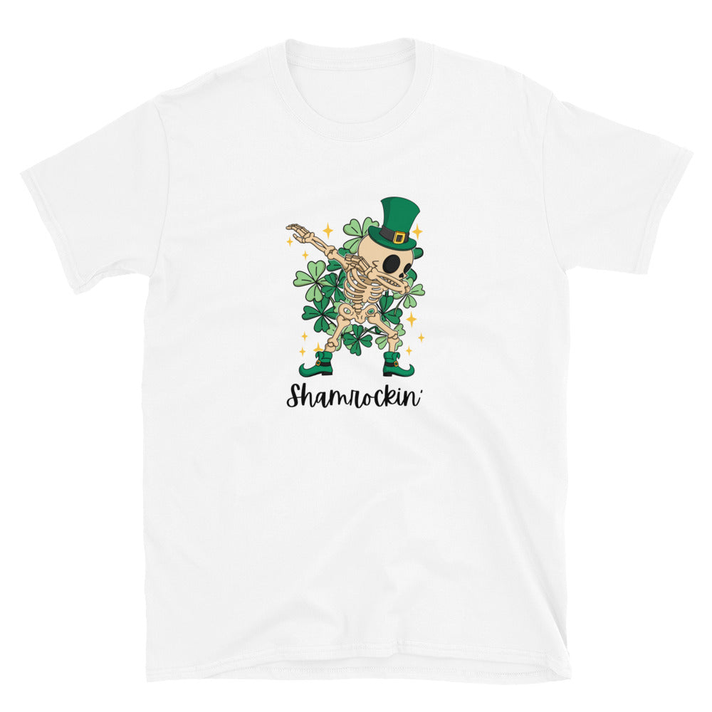 Shamrockin Skeleton St Patrick's Shorts-Sleeve Unisex T-Shirt