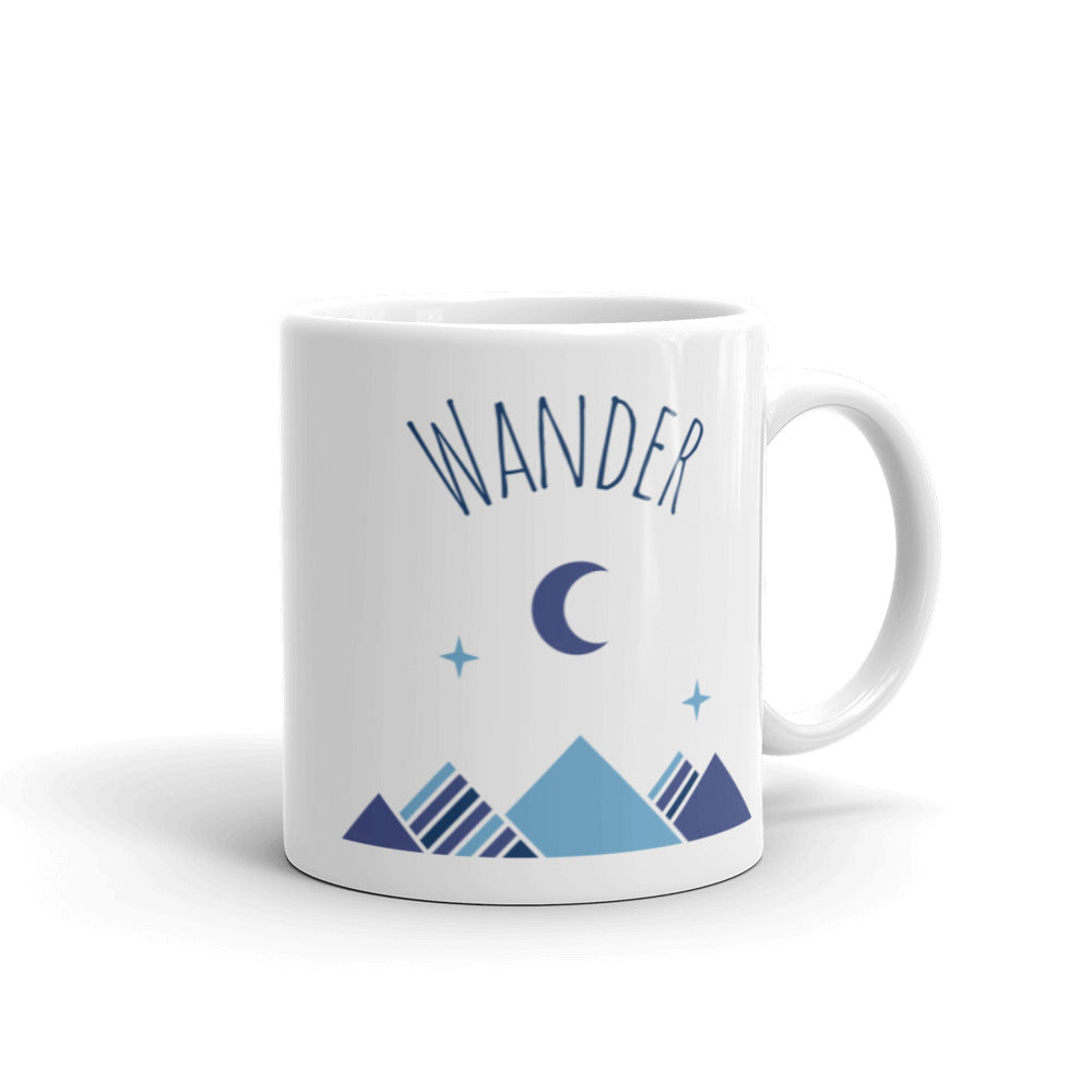 Mond über Berge Wandern Becher