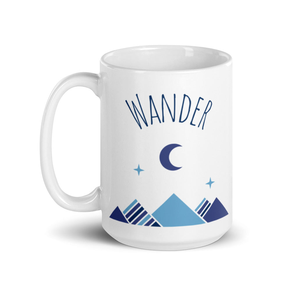 Mond über Berge Wandern Becher