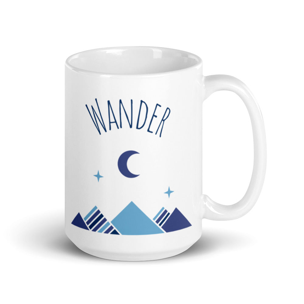 Mond über Berge Wandern Becher